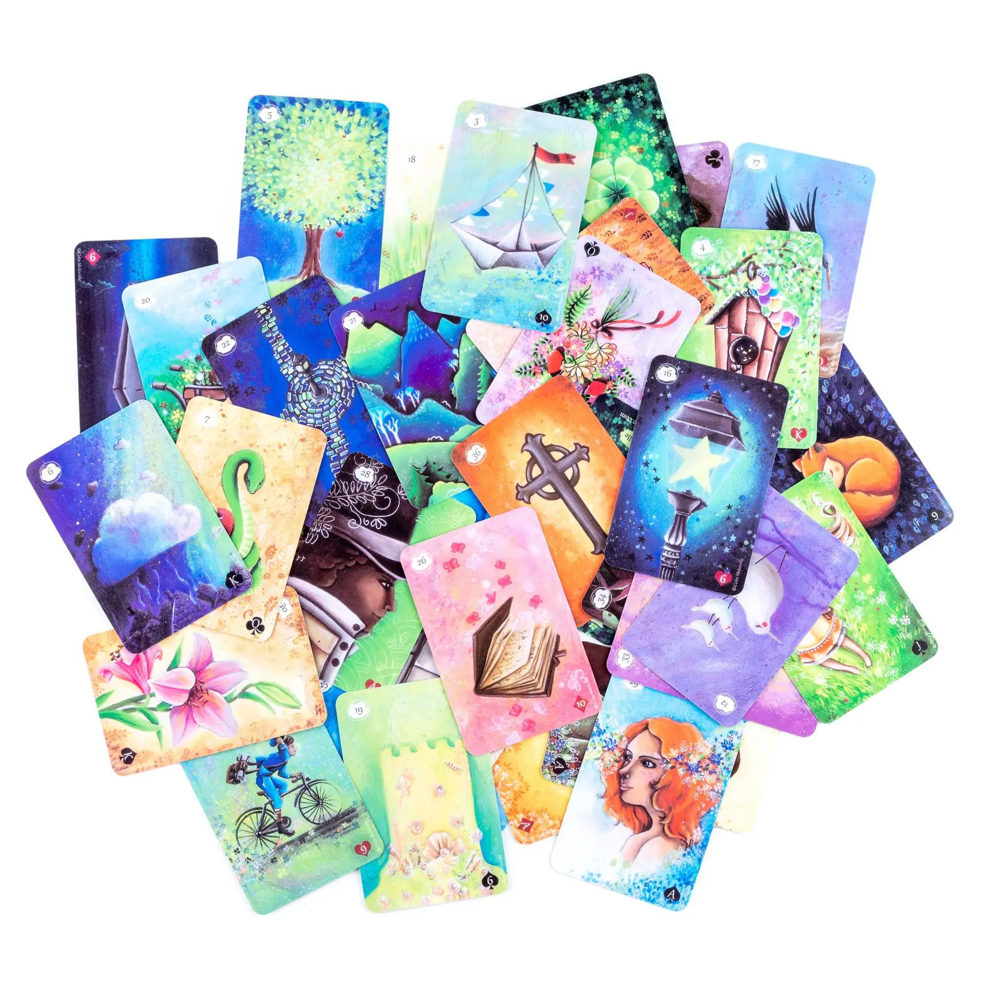 

500styles Tarot oracle card mysterious divination comics Tarot card female girl board game English playing cards with PDF guide