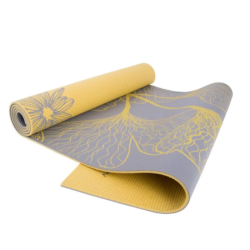 

Reversible Yoga Mat, 5mm with Carry Strap, Dahlia and Ginkgo Yoga mat towel Acupressure mat Yoga mat Workout Interlocking floor