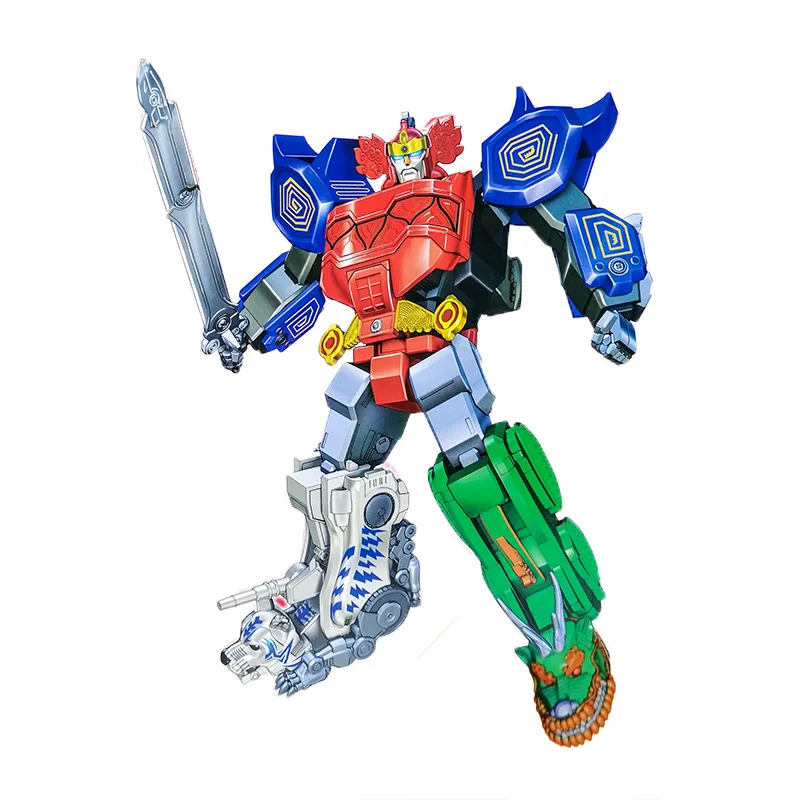 

Dinosuar Rangers Super Assembly Sentai Action Figures Transformation Robot 5-in-1 Assembled Monster Megazord Children Gifts Toy