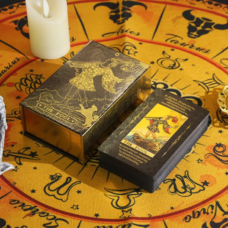 

Russian Classic Tarot Cards Runes Divination Fortune Telling Sturdy Deck Prophet Affirmation of The Divine Waterproof PVC