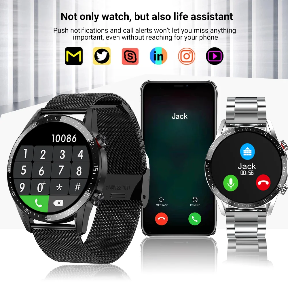 

2021 New Smart Watches Men Full Touch Screen Sports Fitness Tracker IP68 Waterproof HD Bluetooth Call Smartwatch For Android IOS