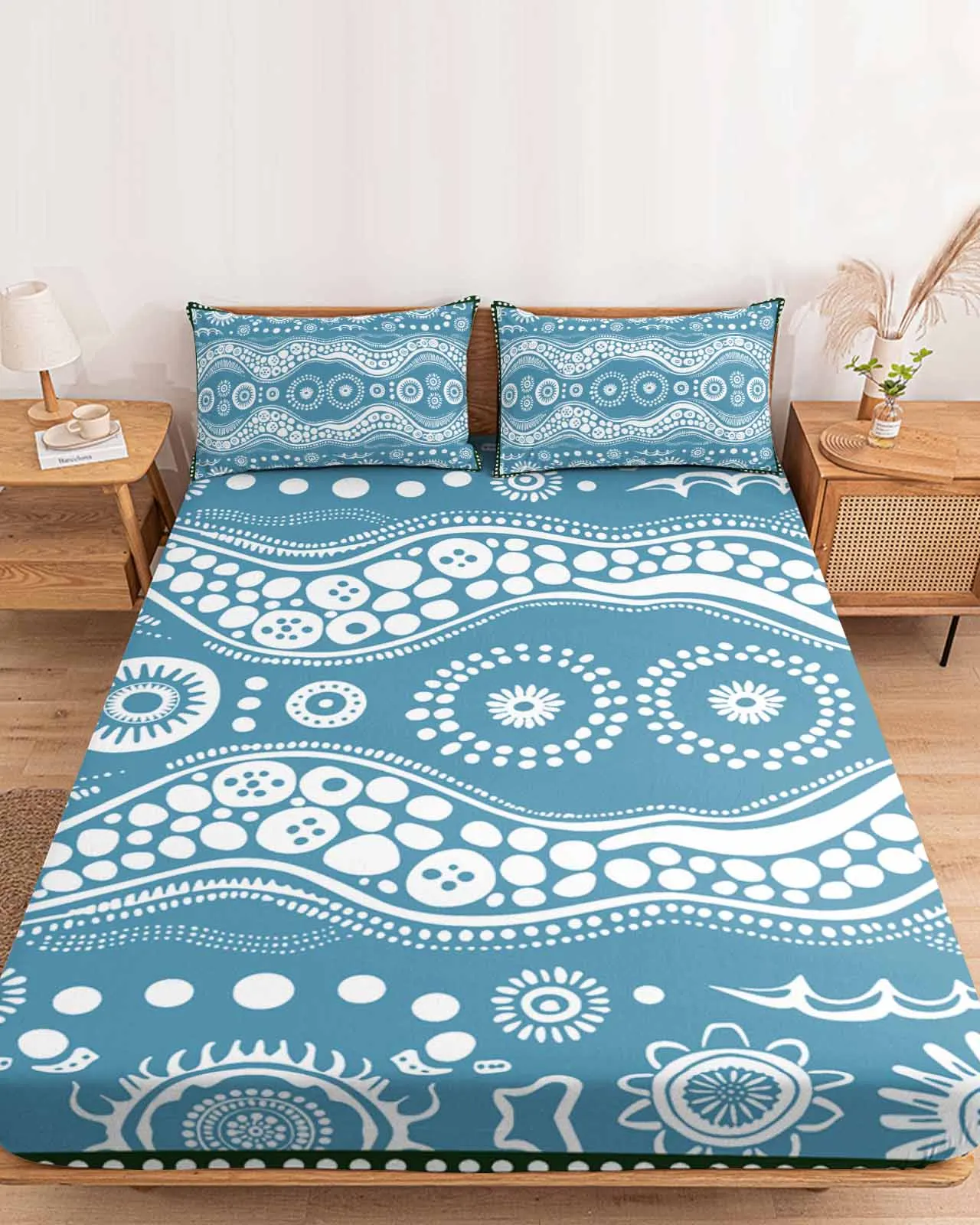 Волна точка граффити абстрактная простыня из полиэстера наматрасник четыре угла