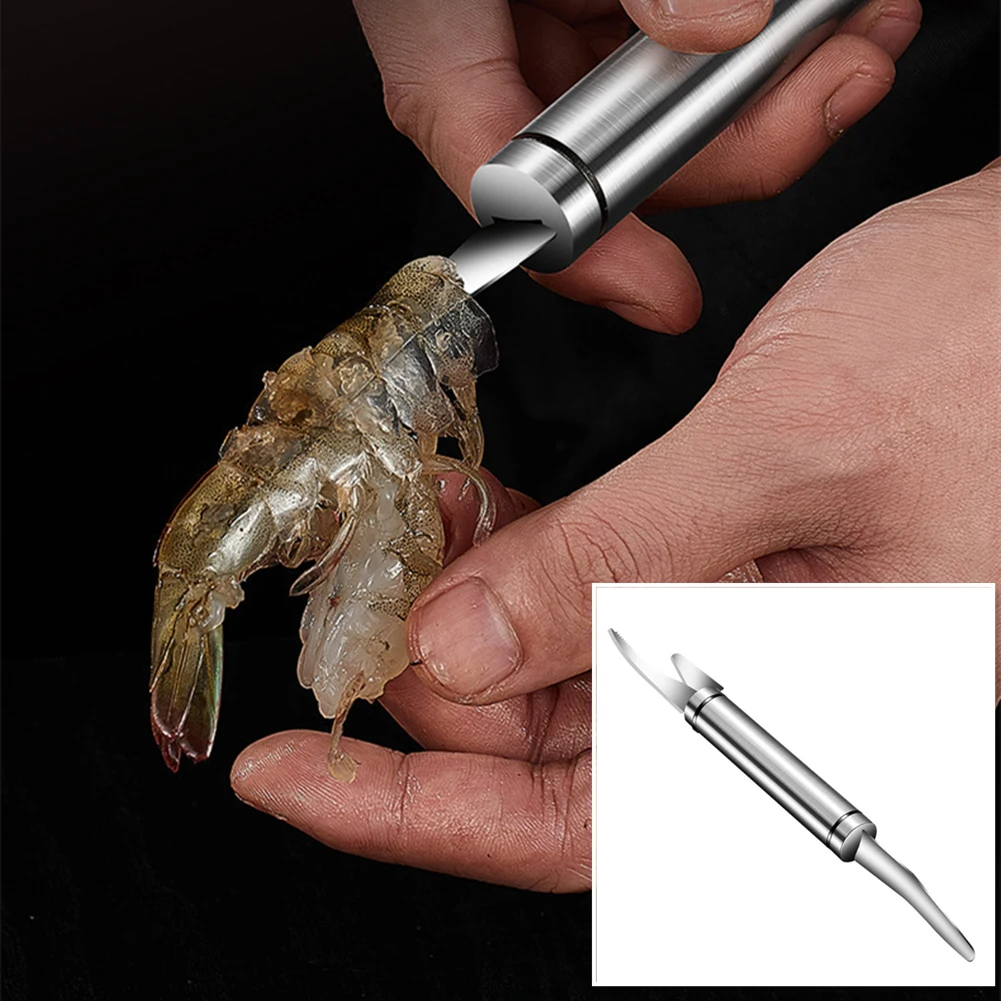 

Multifunctional Fast Shrimp Peeler Stainless Steel Fish Knife Shrimp Line Cutting /Scraping /Digging Knife Kitchen Tools