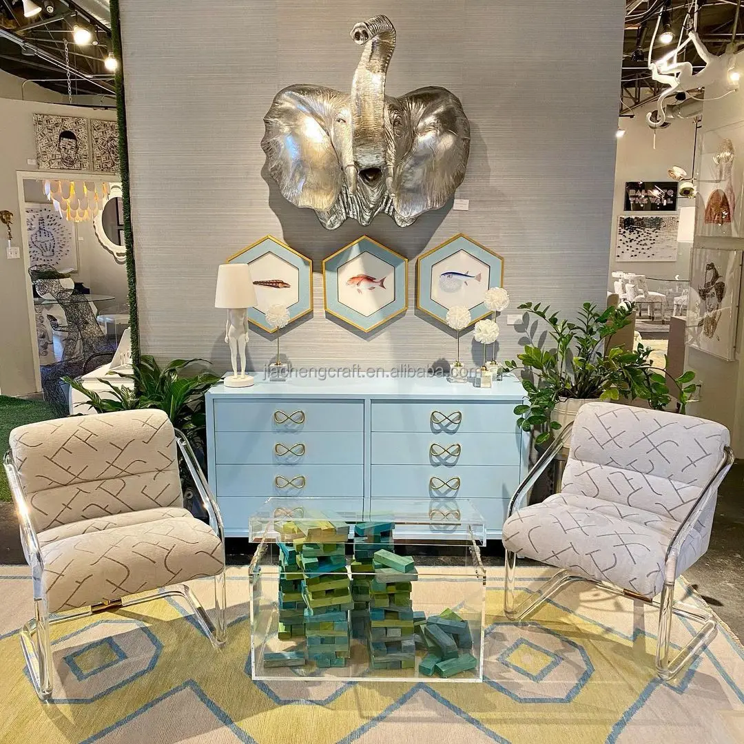 

zq wholesale Crystal acrylic reacting dining chair designer single transparent acrylic furniture chair home with cushion