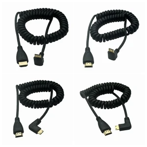 Retractable Spring Wire Gold Plated Plug Flat HD Monitor 1.4V 3D Mini HDTV-compatible Cable For Nikon Canon Camera ONDA V116w TV