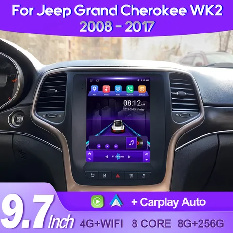 QSZN для Jeep Grand Cherokee WK2 2008 - 2017 Автомагнитола Android 13 мультимедийный видеоплеер GPS AI голосовой CarPlay Авто 4G вертикальный