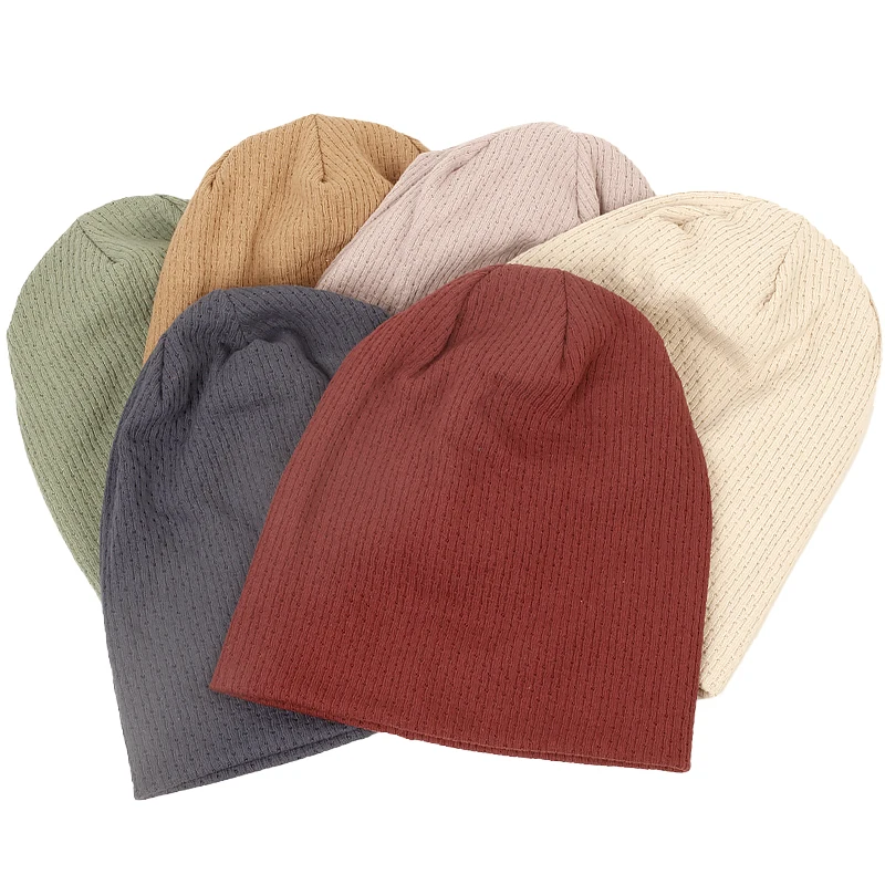 

Шапка-бини Женская трикотажная однотонная, модная шапка в полоску, в стиле хип-хоп, теплая, Осень-зима