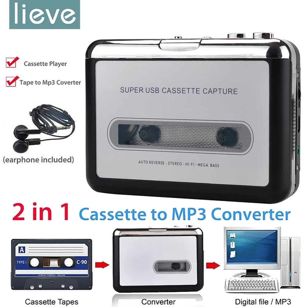 

Портативная магнитола с USB-портом для записи кассет и MP3