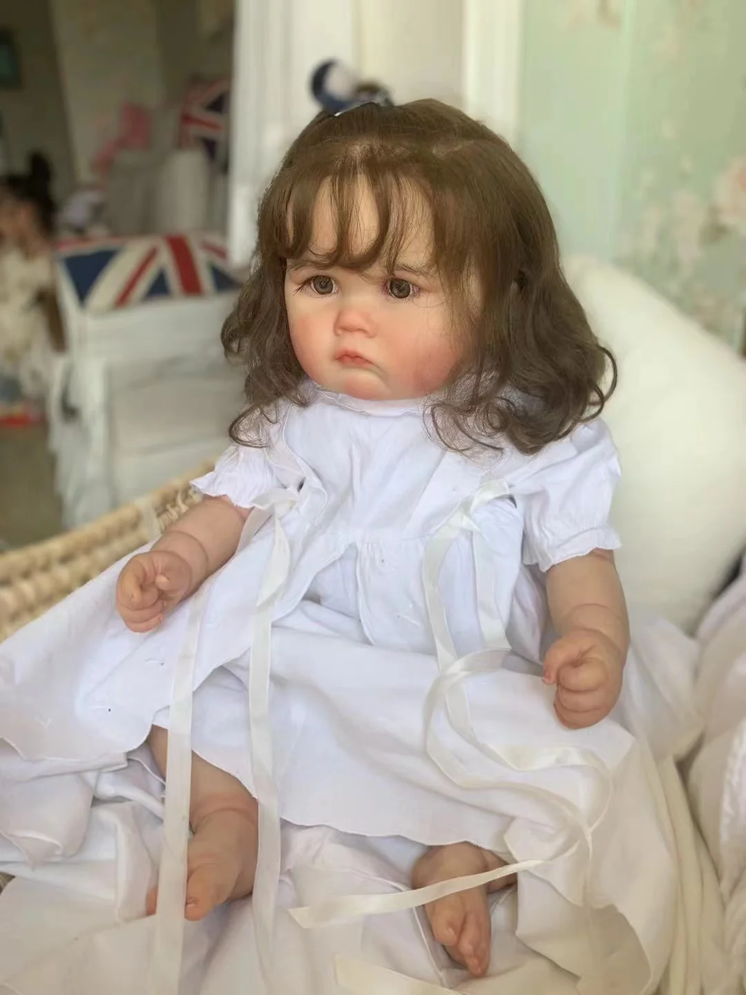 

Кукла реборн Шарлотта, 60 см, кукла-принцесса, высокое качество, ручная роспись, несколько слоев, с видимыми венами, укорененные длинные кудря...