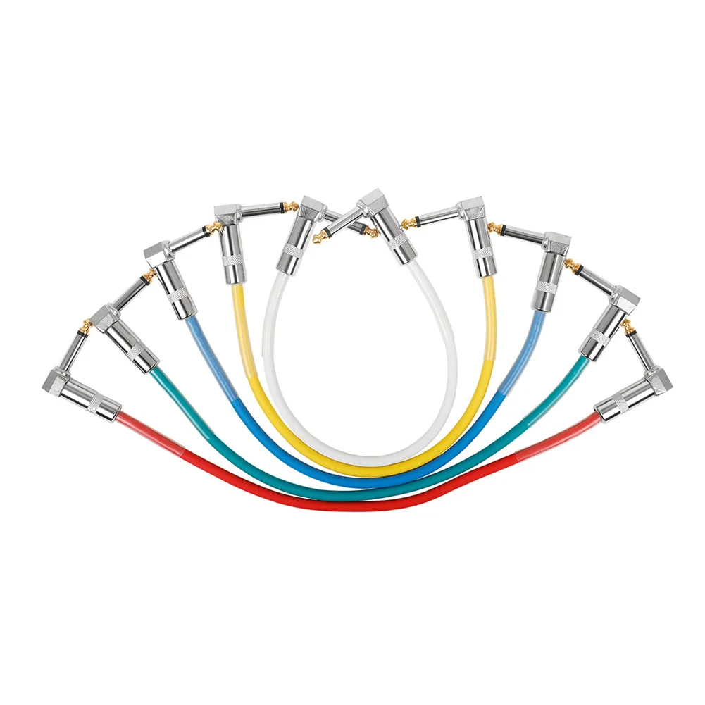 

Guitar Patch Cables 30CM Effect Pedal Cables Durable Nickel Plated Connectors 1/4" Right Angle Guitar Pedal Instrument Cable