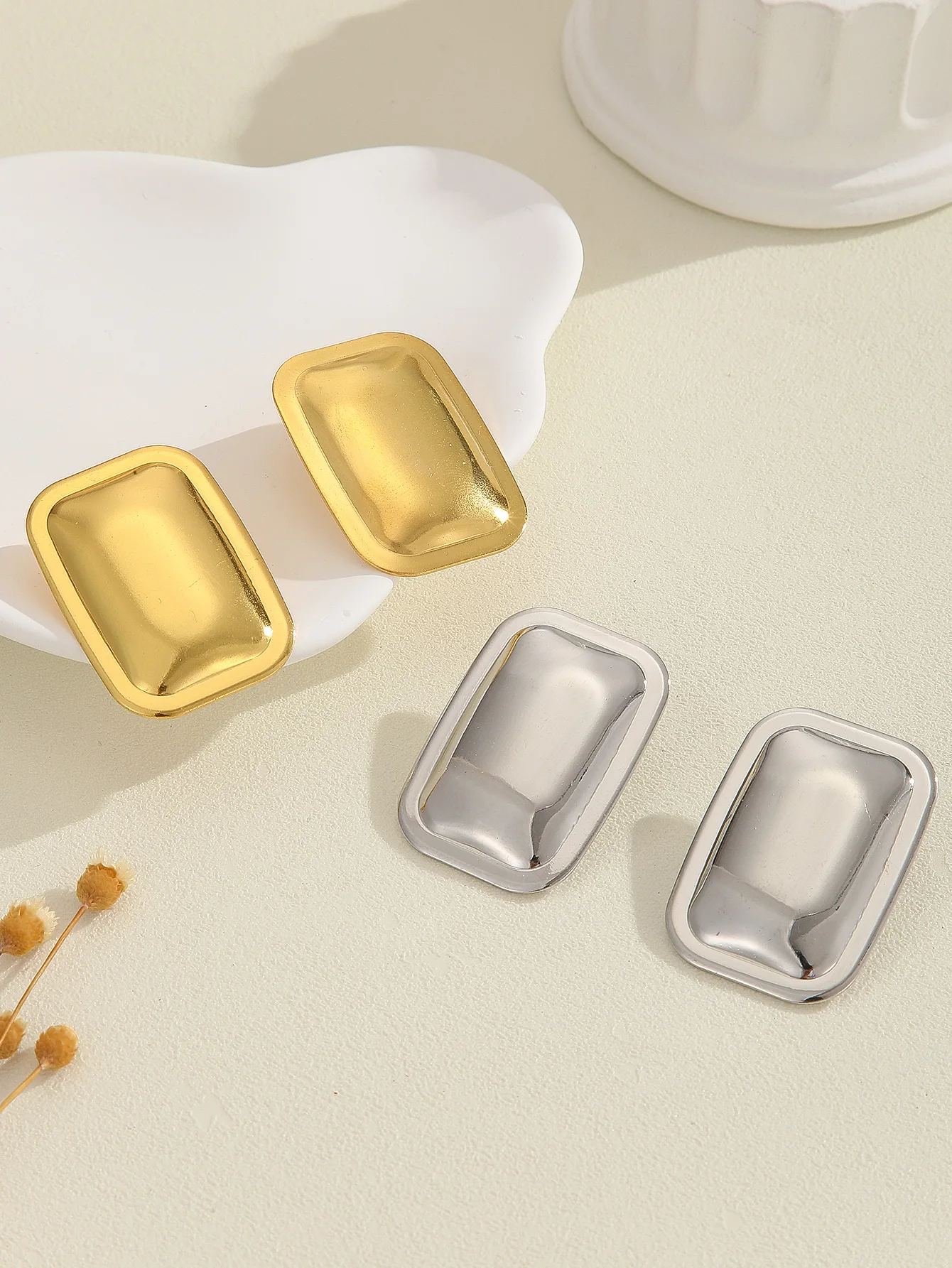 Модные прямоугольные позолоченные серьги для женщин и девушек винтажные