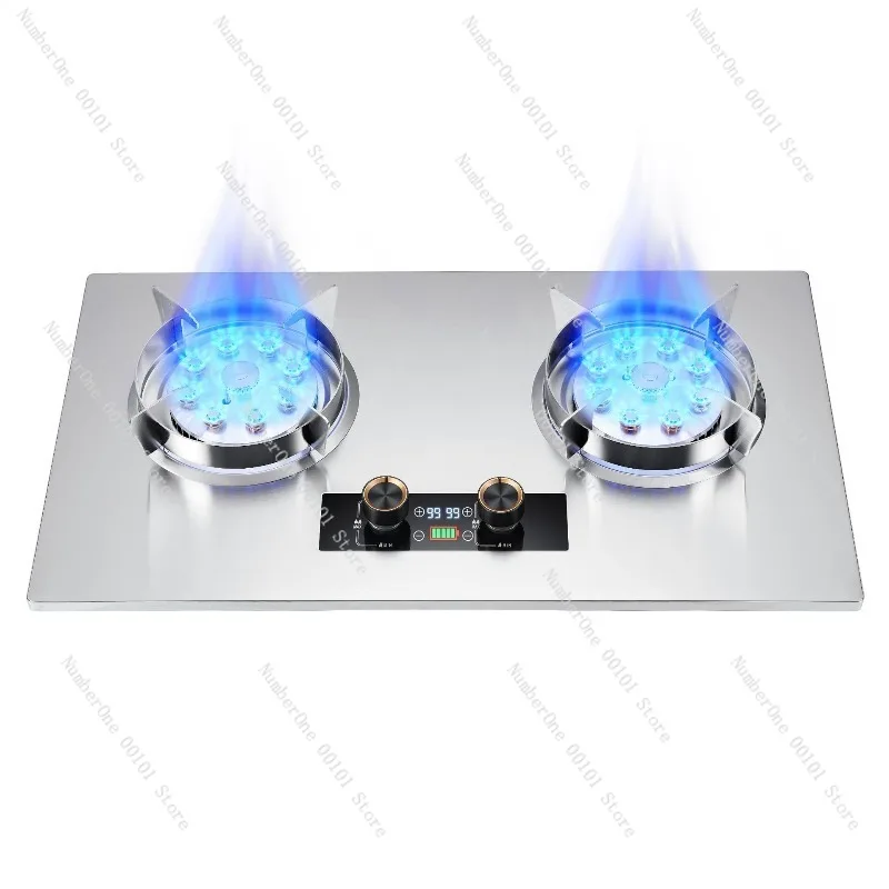 Фото Газовая плита с двумя конфорками High Flame, панель из нержавеющей стали, встраиваемая/отдельностоящая, для кухонной столешницы, природный газ, с таймером №1