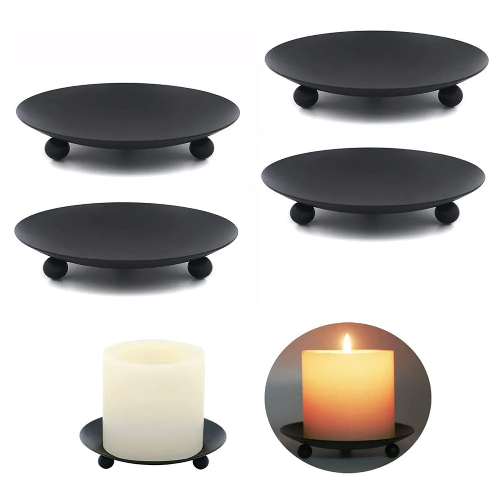 

Iron Plate Candle Holder Pillar Art Decorative Pedestal Candle Stand For Wedding Party Spa Candelabra Art Home Decor