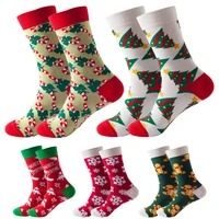 funny cute animal socks deer christmas jacquard sock women casual middle tube new year gift autumn cotton snow pattern happy sox