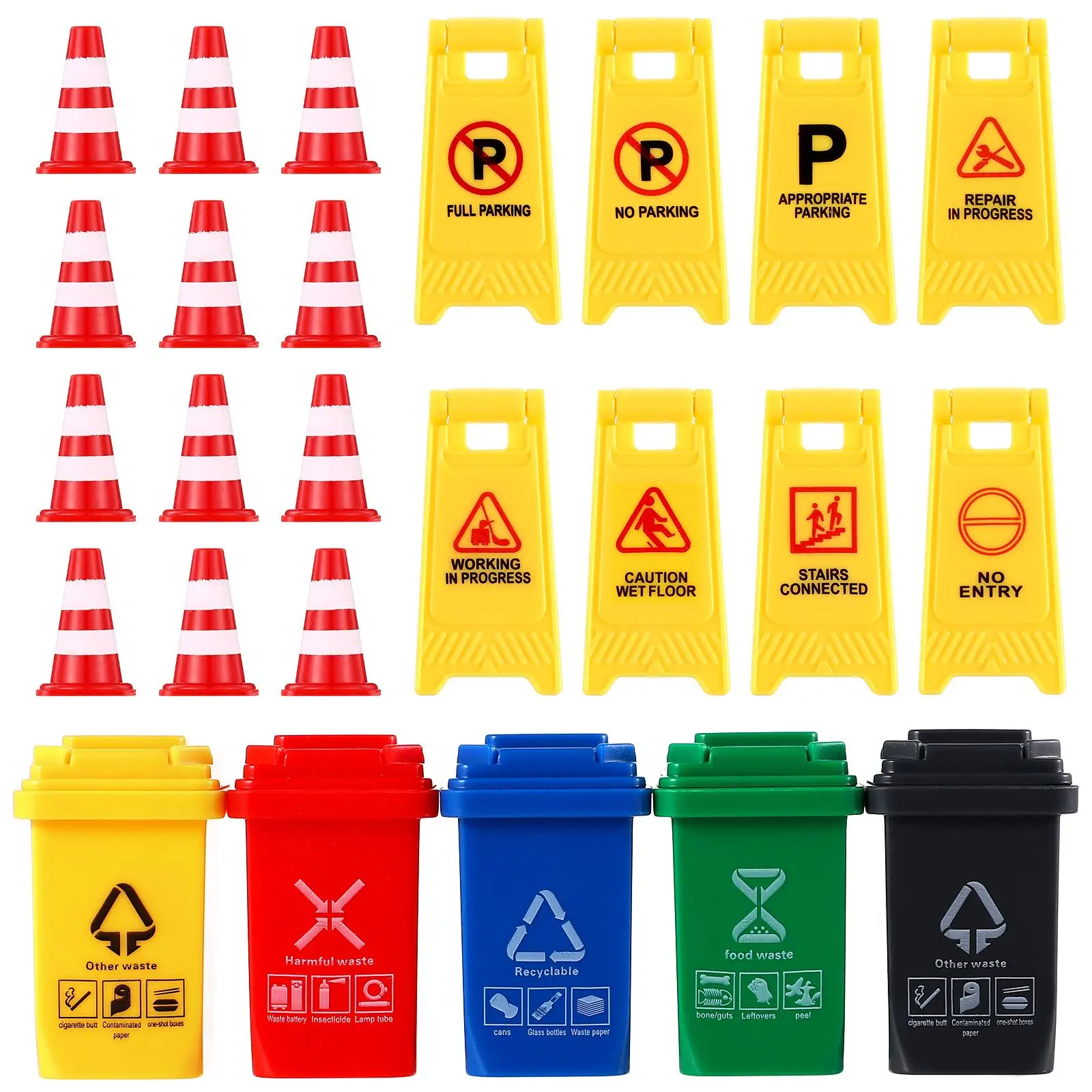 

25 Pcs Bright Color Small Traffic Knowledge Props Traffic Sign Toys Street Road Signs Model Toys Traffic Street Signs Toys