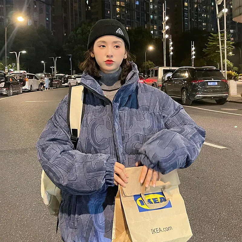 Winter Coat for Women Parkas Jackets Corduroy Cotton Suit Warm Thickening Oversize Bread Jacket Korean Fashion Retro