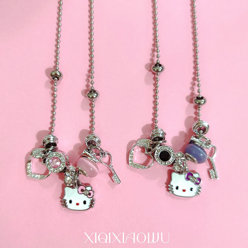 

Sanrioed Hellokittys милый мультяшный оригинальный дизайн Y2K милый стиль Миллениум девушка ожерелье ключицы цепочка аксессуары подарок для девочки