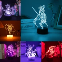 hot 3d led genshin impact hu tao xiao night light anime figure desk 16 colors lamp for kid room party decor child birthday gift
