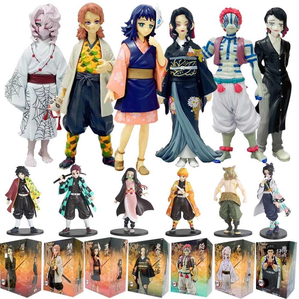 

16cm Anime Demon Slayer Figure Kamado Tanjirou Nezuko Zenitsu Inosuke Kimetsu Action Figures Kawaii Model Toy for Boy Gifts Box