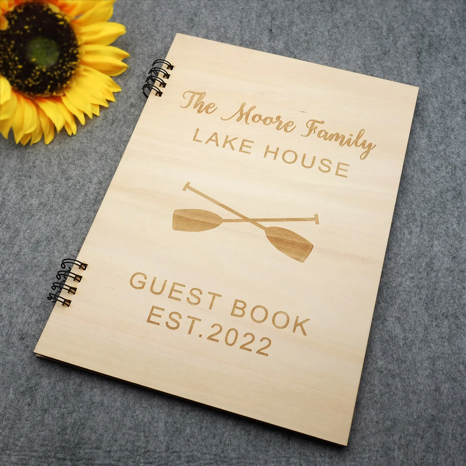 

Personalized Wedding Guest Book Bridal Shower Guestbook Wish Book Engraved Wooden Guest Book Rustic Wedding Guestbook Journal