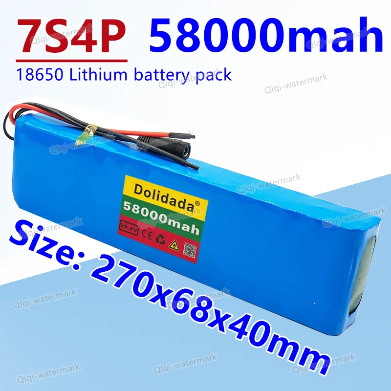 

Original 7S4P 24V 58Ah 29.4V FOR Lithium-ion battery pack Built-in BMS electric bike unicycle scooter wheelchair motor
