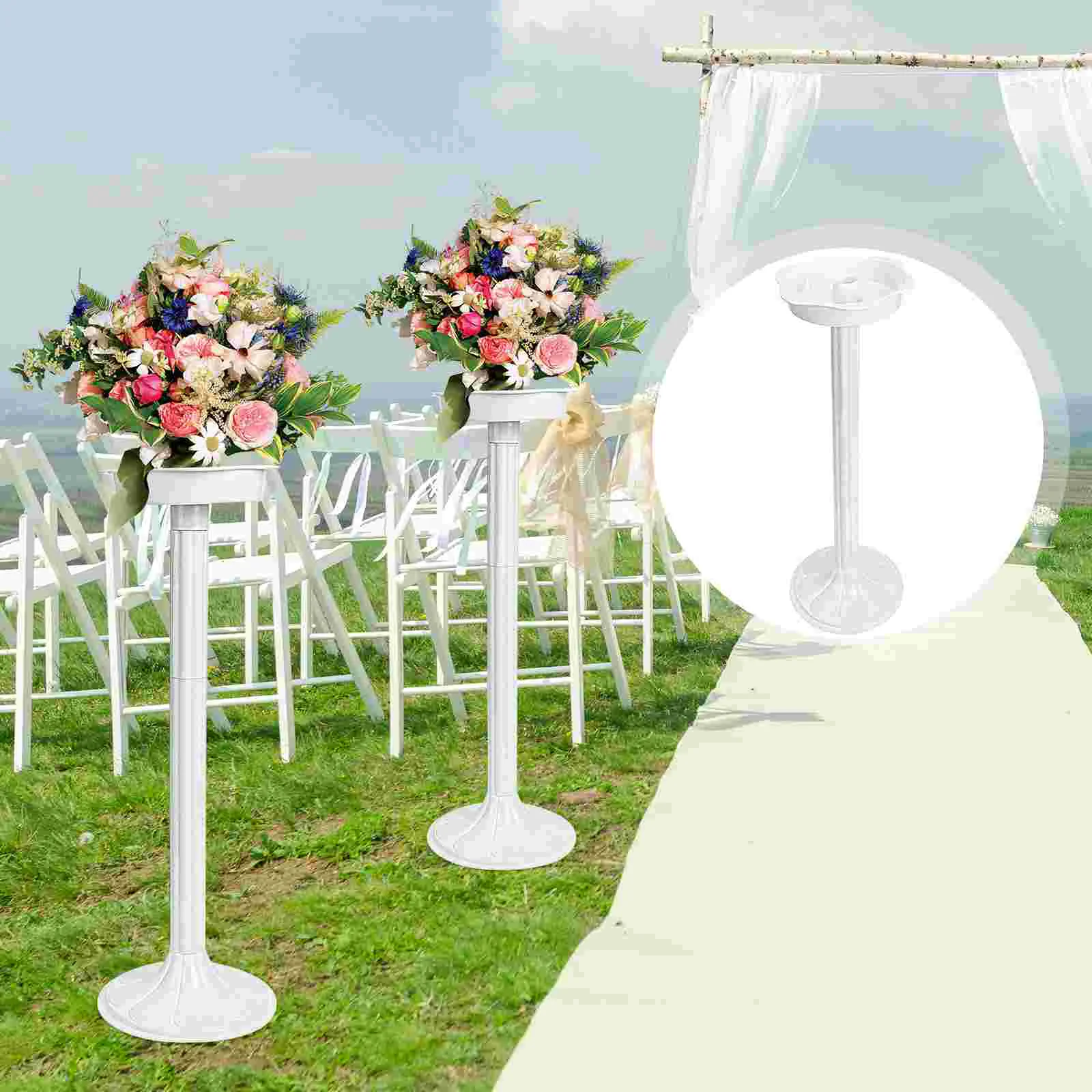 

2 Pcs Lu Yin Style Decorative Party Accessory Road Guiding Prop Wedding Supply Stand Outdoor Flowerpot Holder Flowers