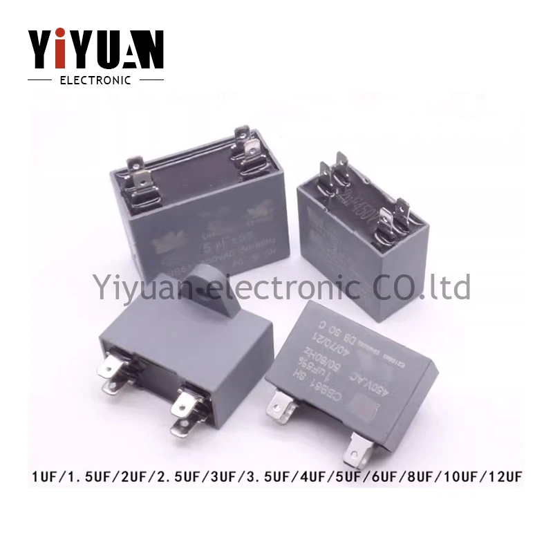 

CBB61 air conditioner external fan start capacitor 1.2/1.5/2/2.5/3/3.5/4/ 4.5 / 5/6/7/8 / 10/12UF 450V air conditioner insert ca