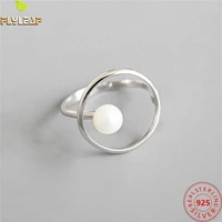 real 925 sterling silver jewelry natural pearl circle open rings for women original design luxury femme popular accessories 2022