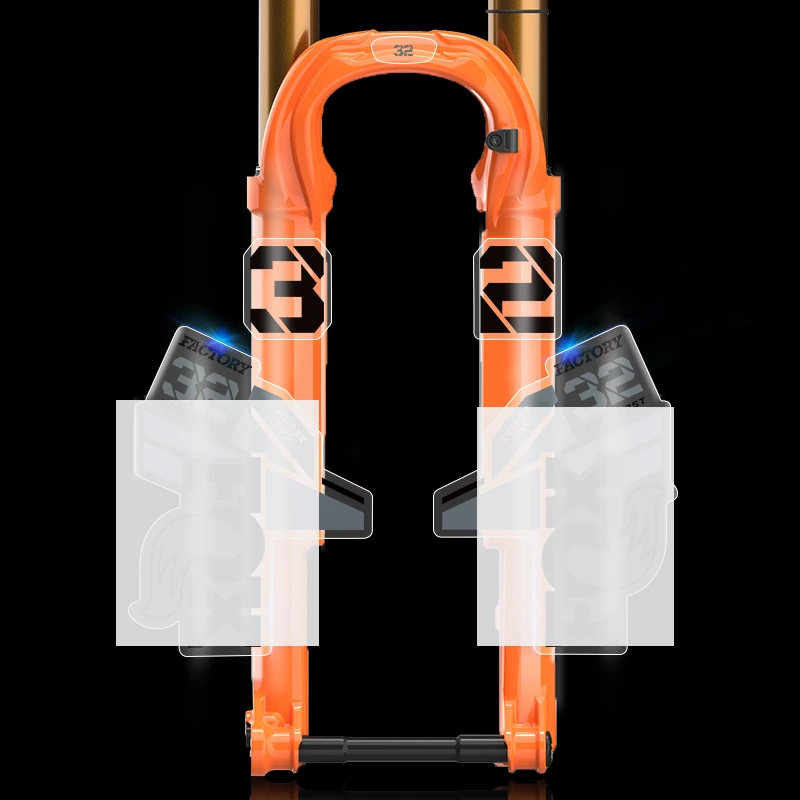 

2021 fox float factory 32 наклейки на переднюю часть горного велосипеда fox32, легкие наклейки XC на переднюю вилку, наклейки на горный велосипед