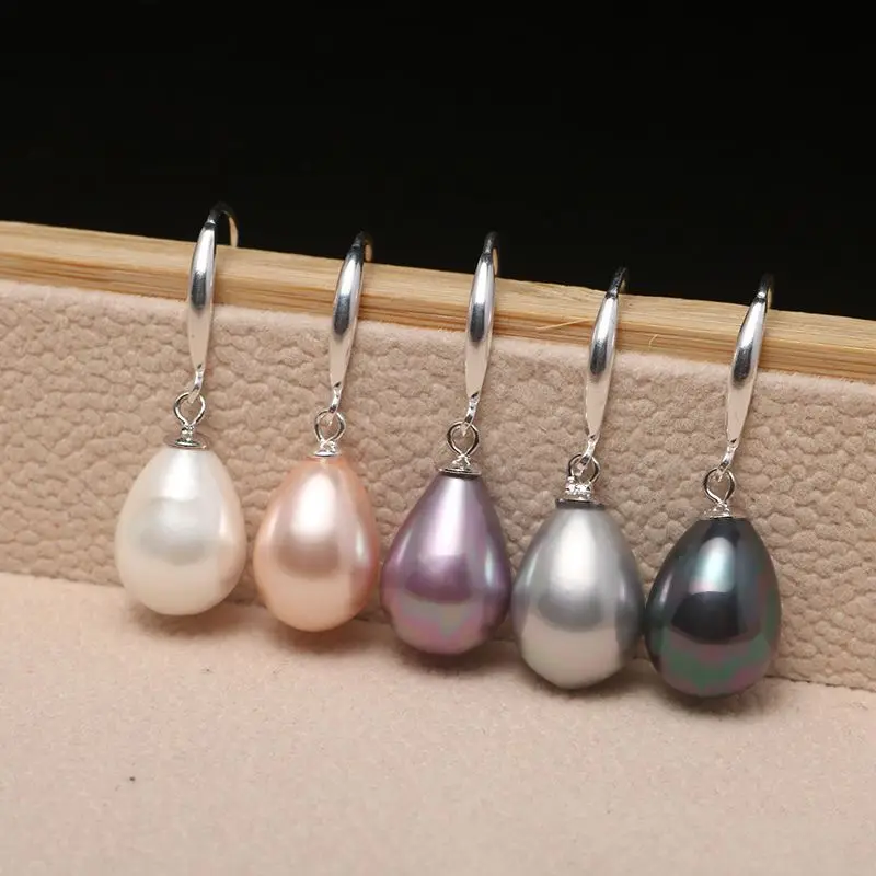 

925 Silver Needle Graceful Retro Shell Imitation Pearl Water Drop Earrings Delicate and Small Jewelry Gift for Mother/Sisters