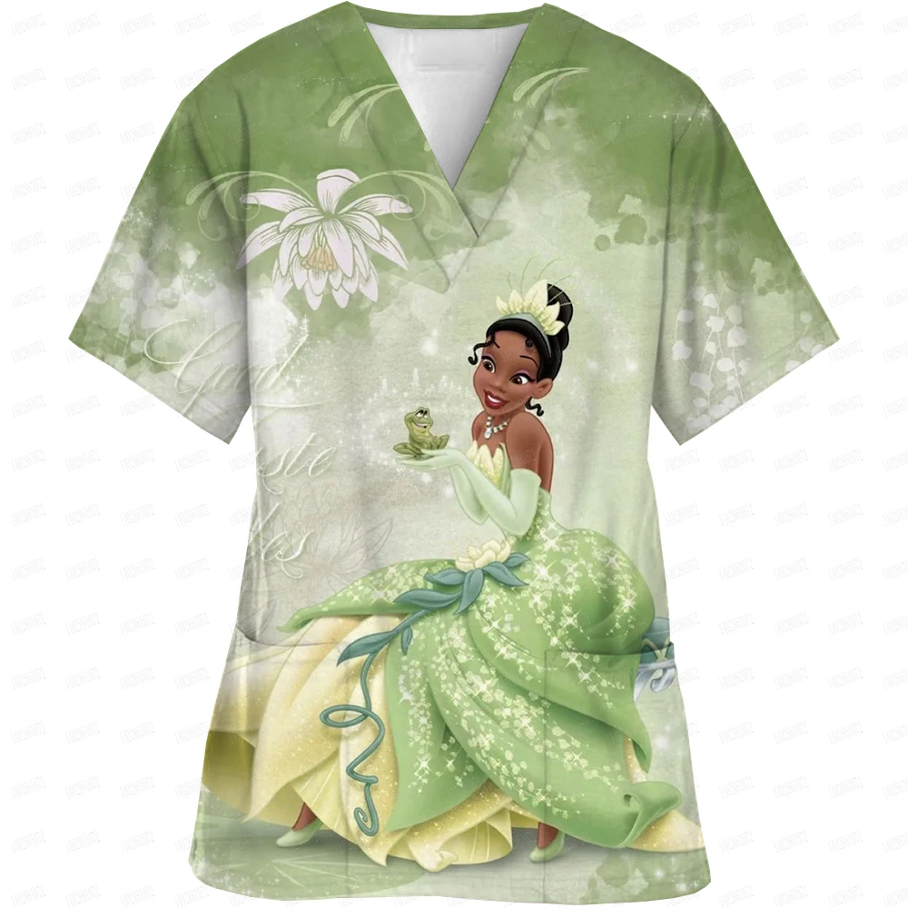 Высококачественная футболка с принтом принцессы Диснея медицинская униформа