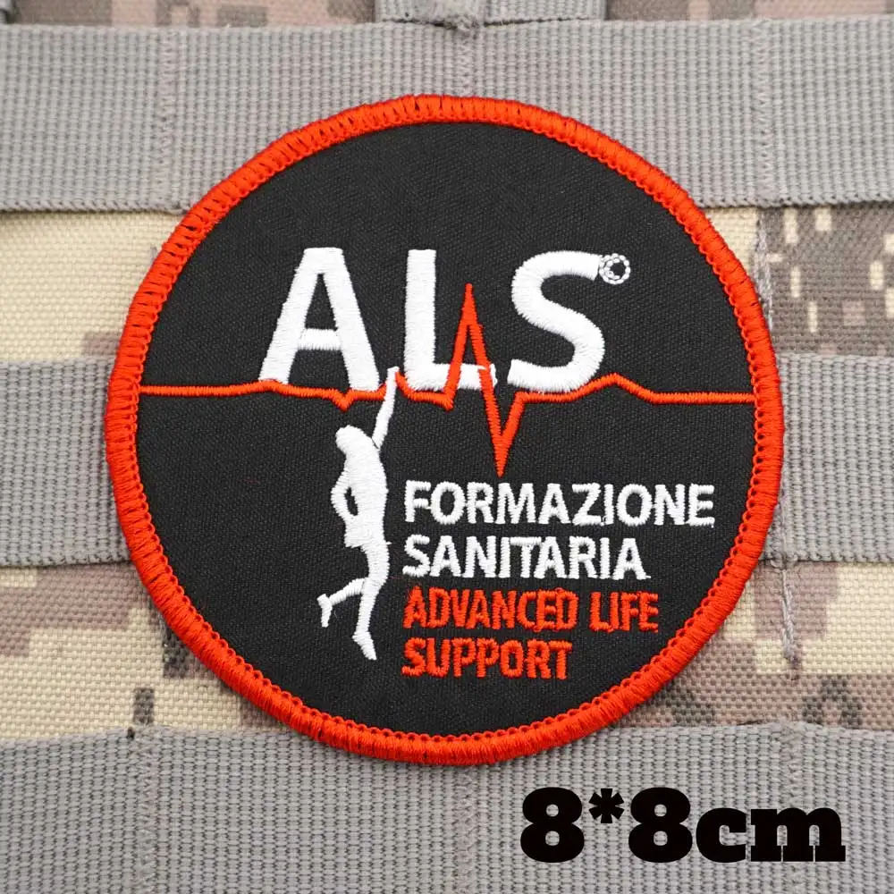 

ALS Tactical Medical Military Tactical Embroidered Patches Armband Backpack Badge with Hook Backing for Clothing