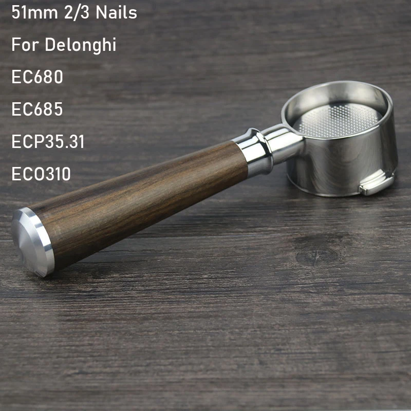 Портативный фильтр без дна 51 мм Delonghi EC680 EC685 eco310 ecp35.31, профессиональный держатель фильтра, جي لتلتلتجي جي эспрессо