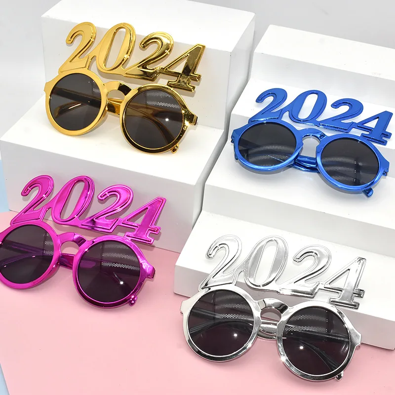 

2024 New Year Christmas Festival Eyeglass Photography Props Adult Children Funny Number Glasses For Home And Party Decorations