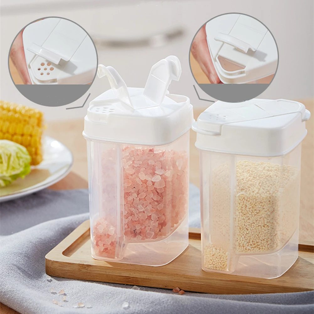 

Kitchen Seasoning Bottle Salt Storage Box Spice Jar with Spoon Sugar Salt Pepper Powder Storage Bottles Ketchup Hot Sauces Tools