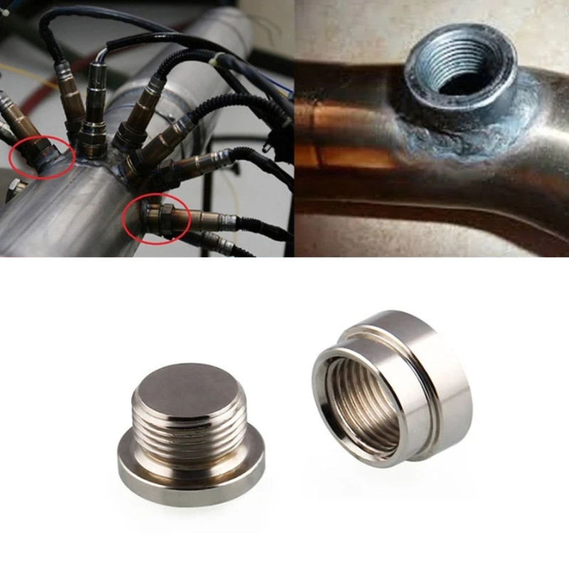 

Stainless Steel Pipe Fitting Stepped Notched Plug Nut Stepped Oxygen O2 Sensor Wideband Solder Bung M18x1.5 Thread