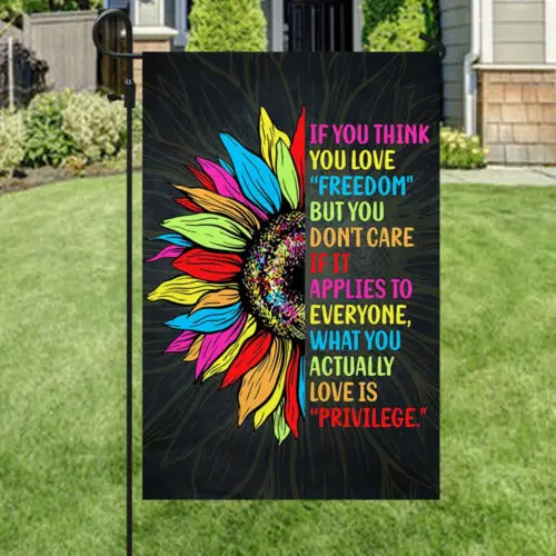 Любовь и свобода Подсолнух ЛГБТ Прапор гордости Садовый флаг