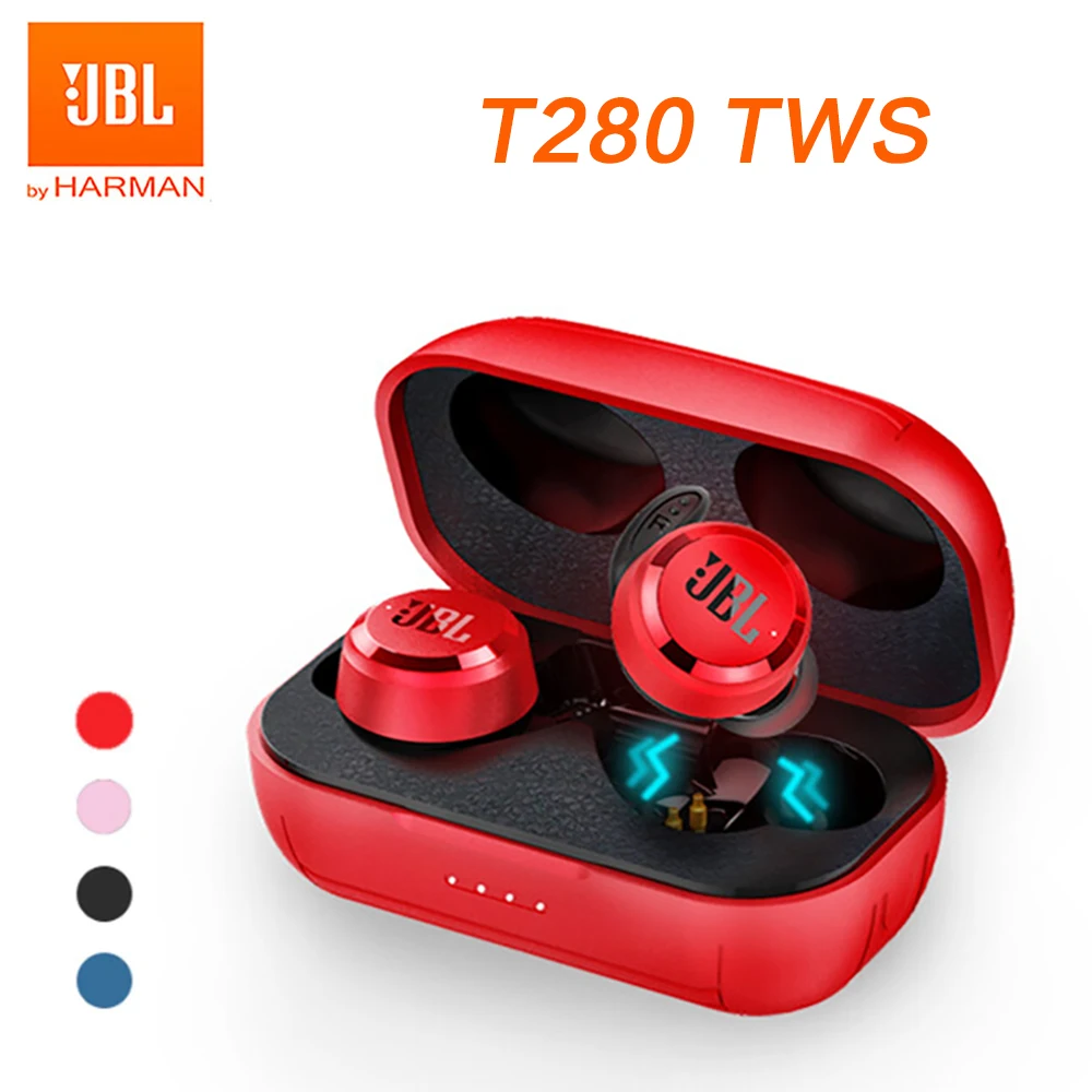 

Jbl T280 TWS True Wireless Earphones Noise Reduction Bluetooth Headphones Sports Waterproof Music Headset JBL Bass Ipx5 Earbuds