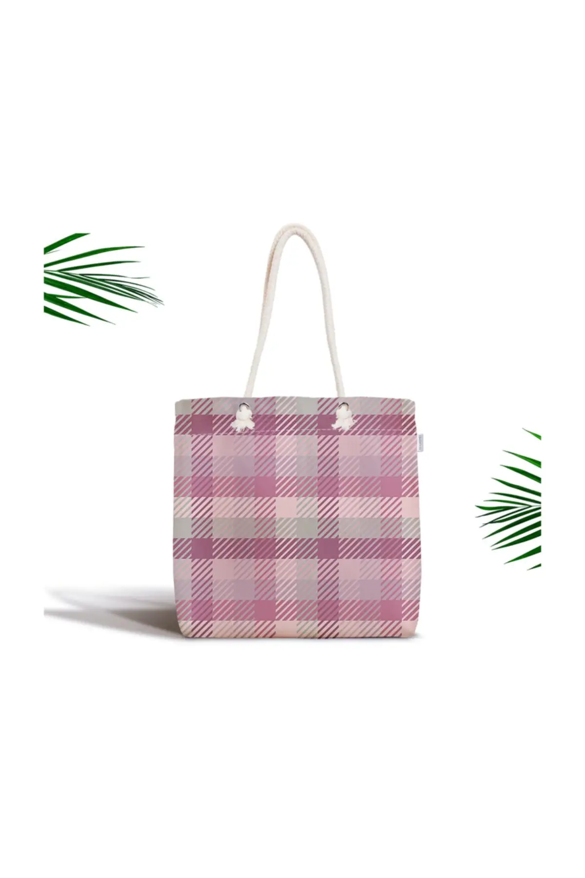 

Women Beach Bag Gray Background Checked Patterned Zippered Zippered Zippered Tote Bag Fashion Summer Large Shoulder Shopping Bags