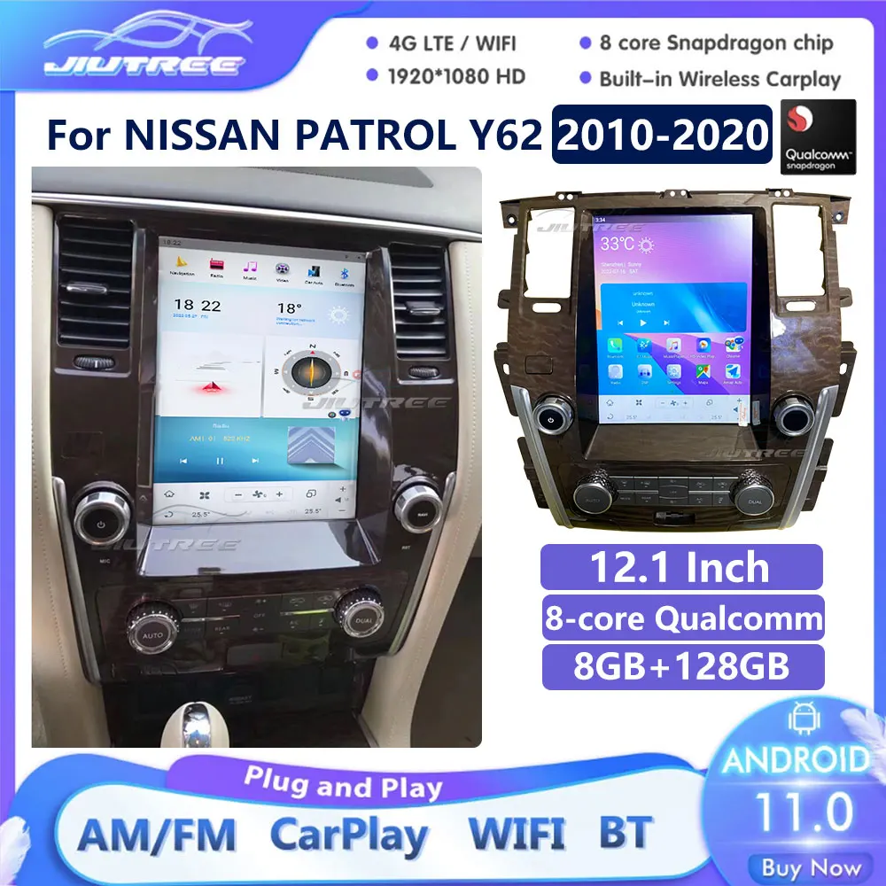 

Автомобильный радиоприемник Android 11,0 8 + 128G Тесла стиль для Nissan патруль Y62 2010-2020 Infiniti Qx80 GPS-навигация стерео записывающее устройство