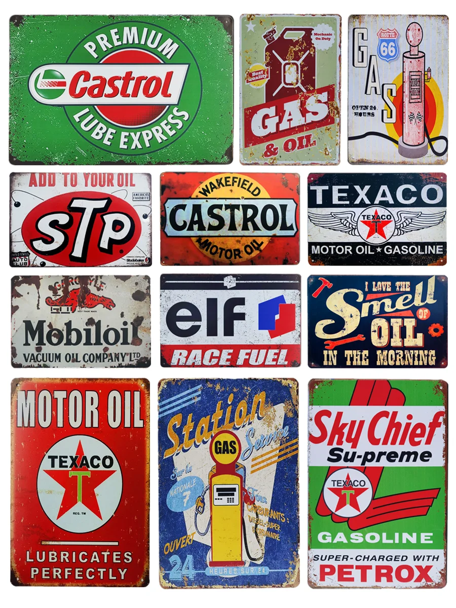 

Agip NGK STP Vintage Tin Signs Shabby Chic Plaque Wall Poster Pub Bar Man Cave Decor