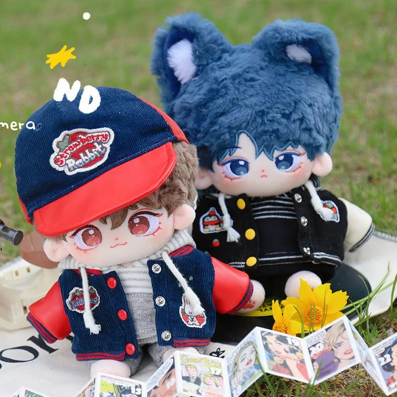 

Original 20cm Baseball Uniform Coat Cute Animal Clothes Plush Stuffed Doll Casual Suit Costume Outfits Cosplay Birthday Gift