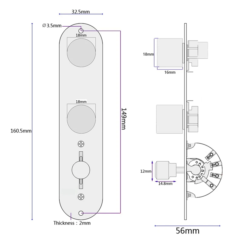 3-сторонние проводные погруженные предварительно смонтированные ручки