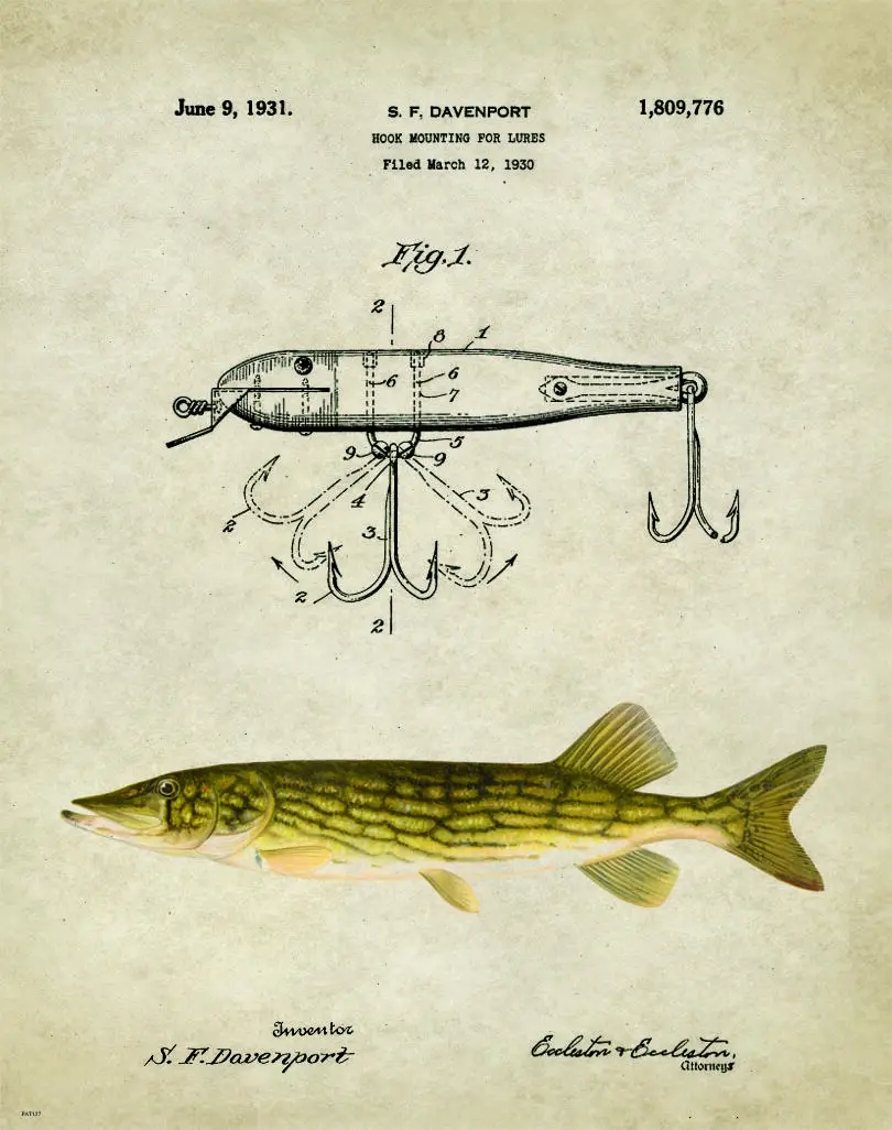 

Fishing Lure Vintage Print Art Canvas Poster For Living Room Decor Home Wall Picture