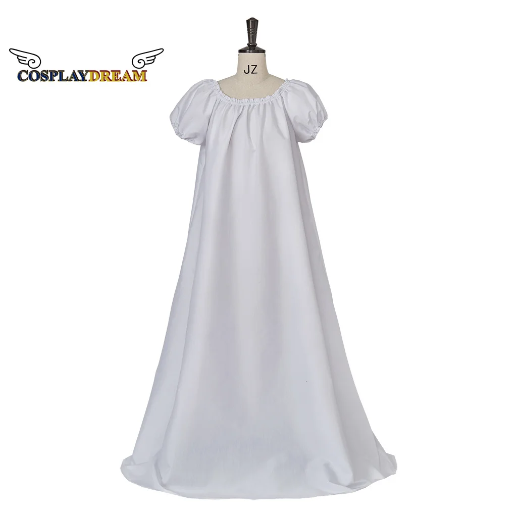 

White Dress Victorian Regency Era Ball Gown Costume Medieval Jane Austen Tea Party Dress Inner Cloth Nightgown Dress