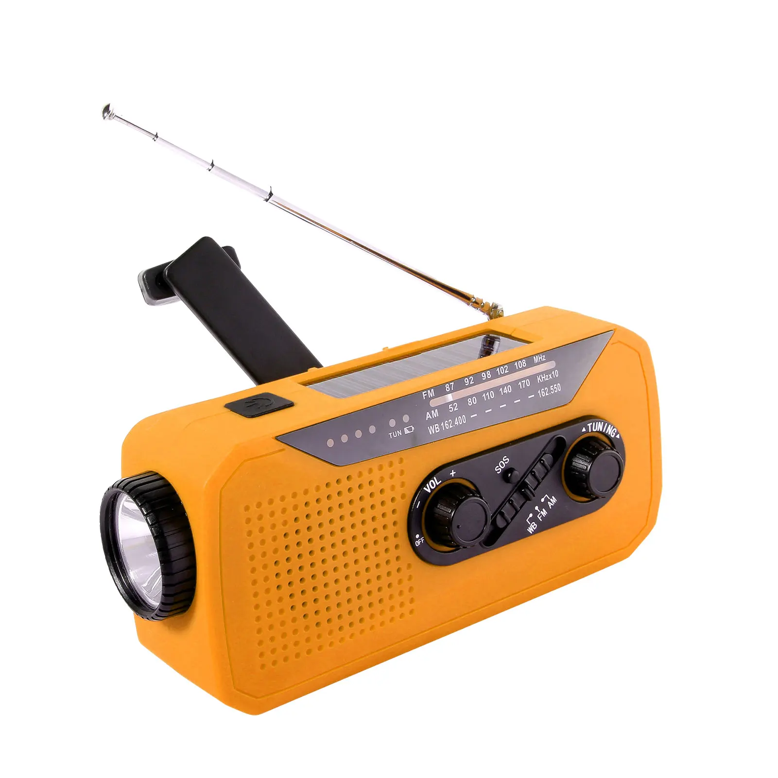 

NOAA Weather Radio 2000mAh Rechargeable Battery Emergency Radio For Storm Tornado Solar-Powered Hand-Cranked Rechargeable Batter