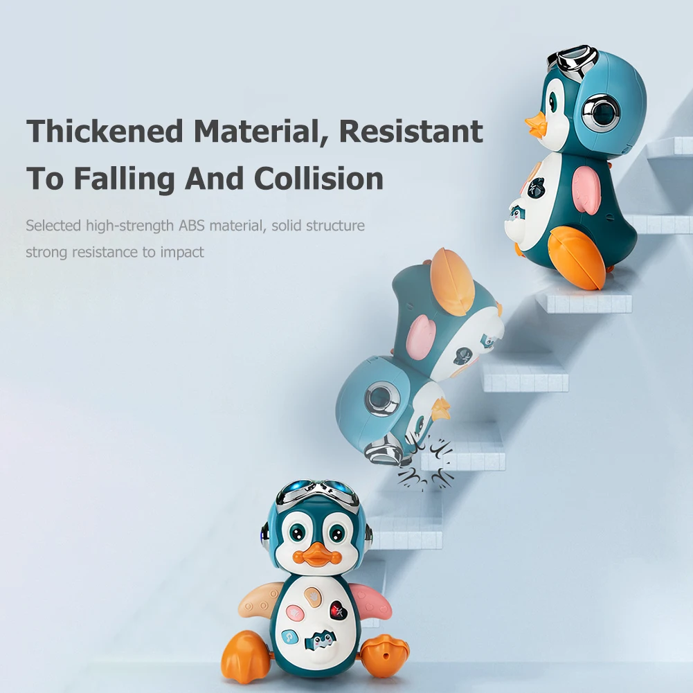 

Penguin Baby Crawling Toys Wobbling Melody Musical Toys with Light GO MODE Non-toxic for Toddler Interactive Development