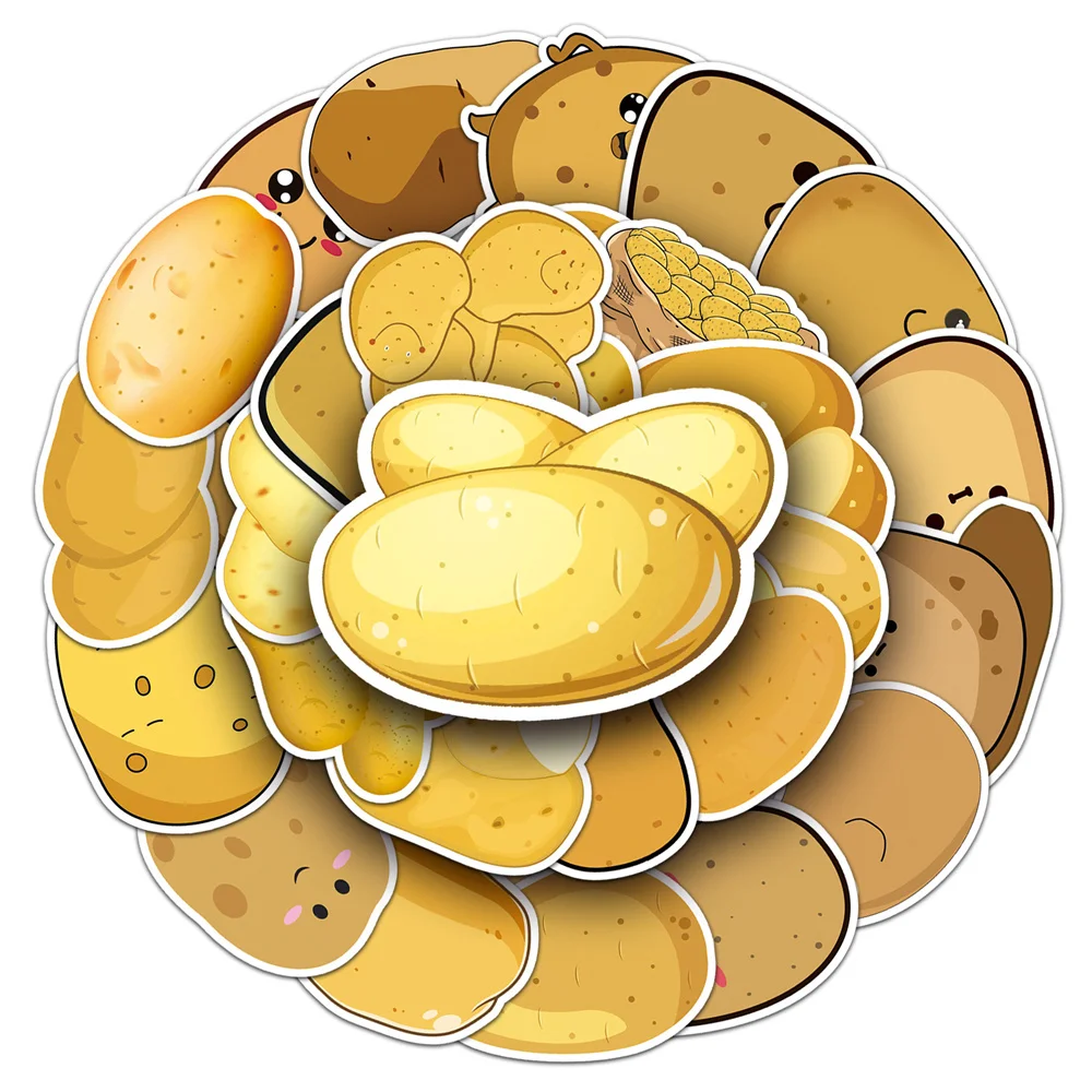 

10/30/50PCS Potato Cartoon Vegetable Personality Creative Sticker PhoneGuitar Refrigerator SkateboardWaterproof StickerWholesale