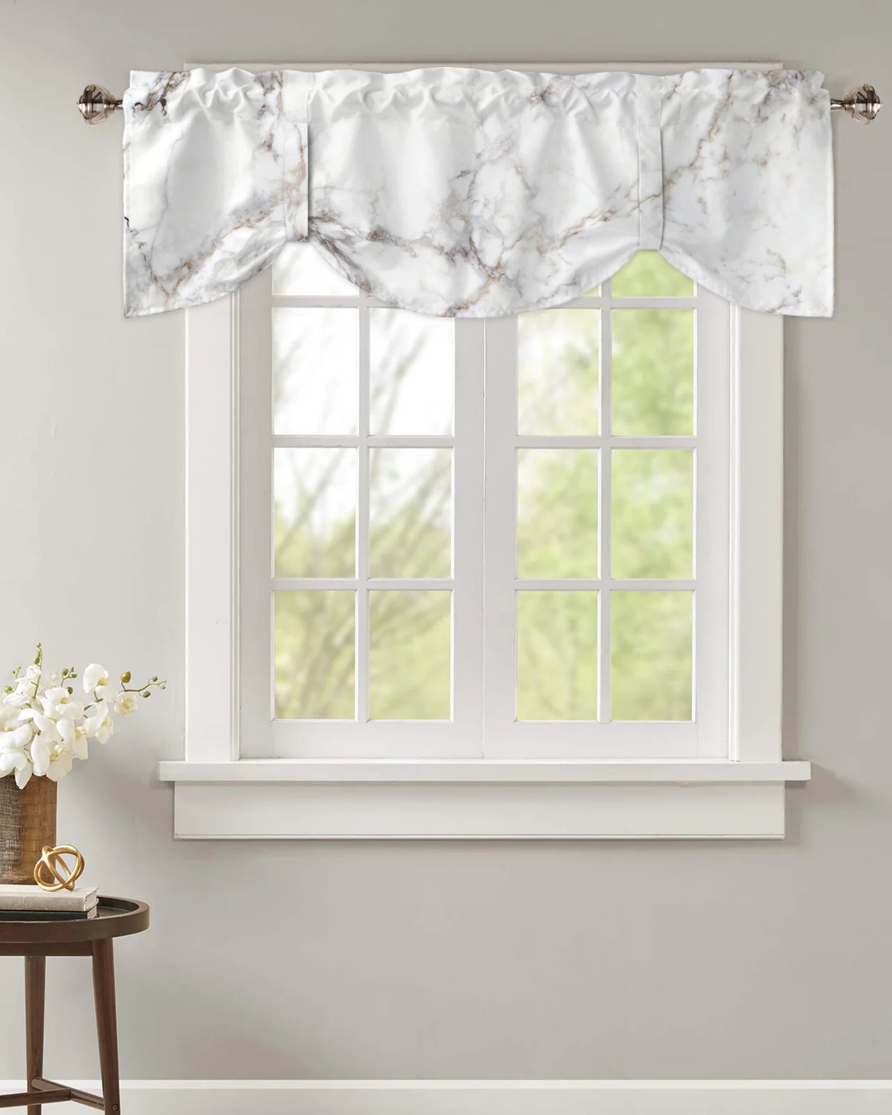 Мраморный Agate небольшая занавеска Rod карманные Короткие шторы домашний декор