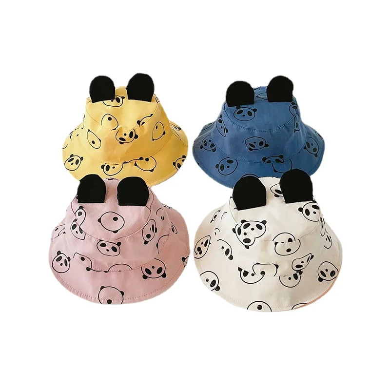 Панама хлопковая с мультяшной пандой для детей и мальчиков девочек Пляжная шапка